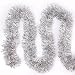 SANNO Christmas Tinsel Garland Jingle Bell Sparkly Classic Party Ornaments Hanging Xmas Christmas Tree Ceiling Decorations, 3 Pcs 8.2 Ft (2.5M) x 4 inch wide Each, Silver