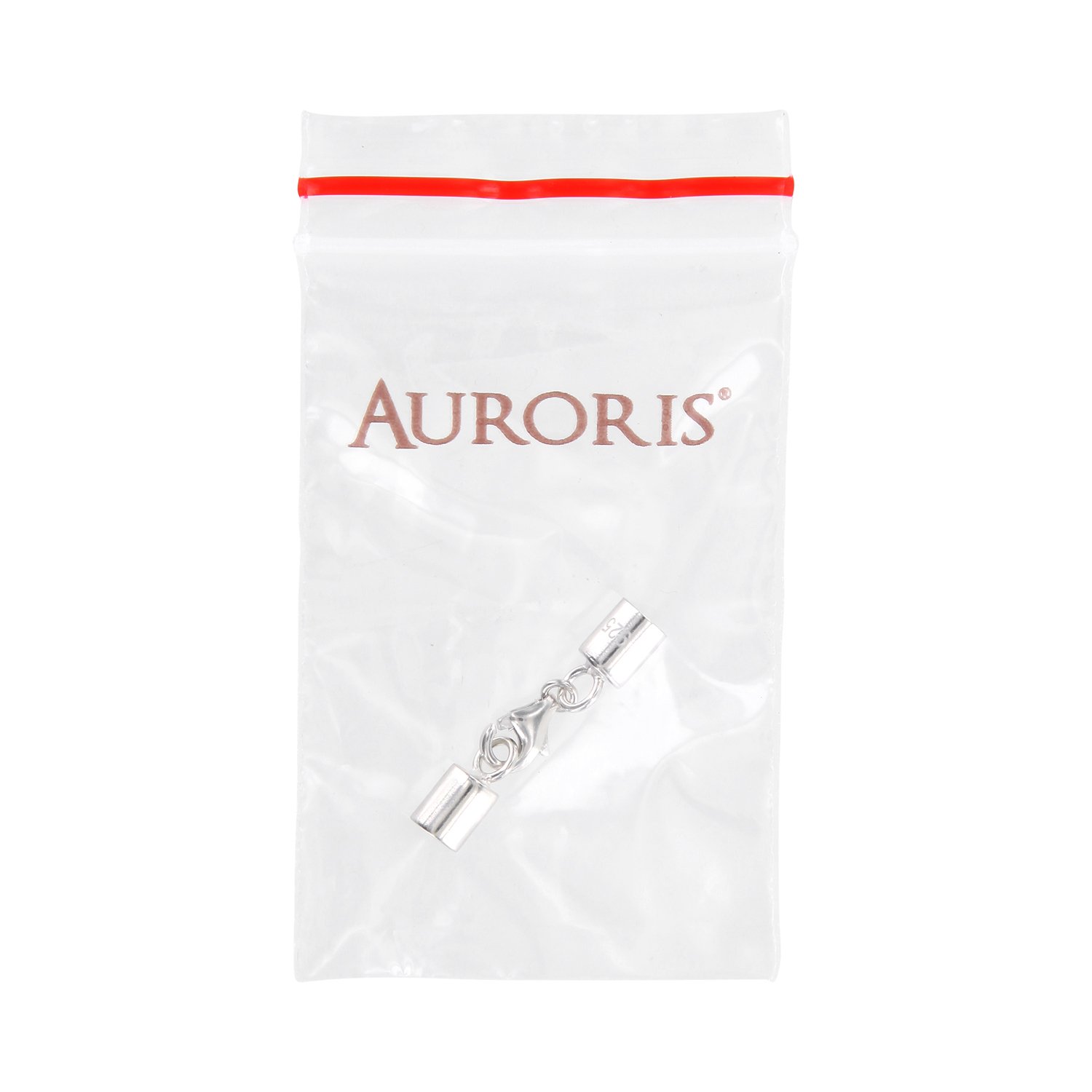AURORIS - Karabinerverschluss aus 925 Sterling Silber - Loch: 4mm / 5 Stück