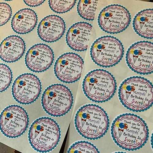 40 Sweet Shoppe Personalized Birthday Stickers 2