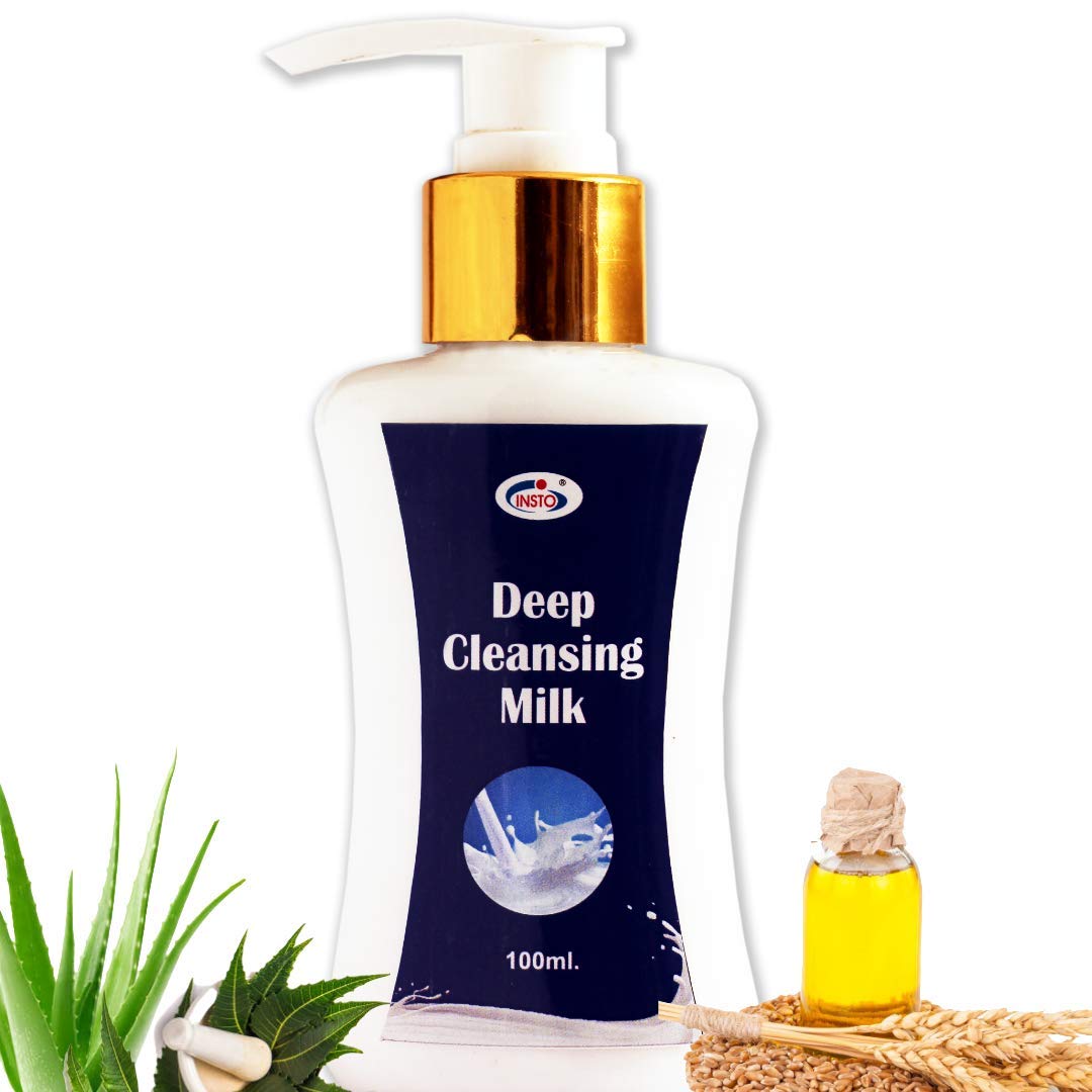 INSTO Deep Cleansing Milk for moisturizer, Emollient, wound healer-Burn first Aid. Protects from U.V. radiations. Good soothing agent, Makeup Removal