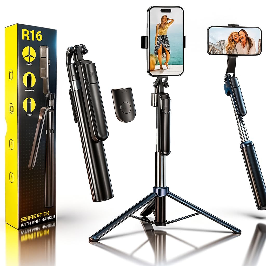Invicto Selfie Stick with Tripod Stand, 6 Feet Length, Wireless Remote, Detachable Holder, Bluetooth Compatible for All Smartphones- Perfect for Vlogging & Photo Shoots (R16 Selfie Stick)-image-45