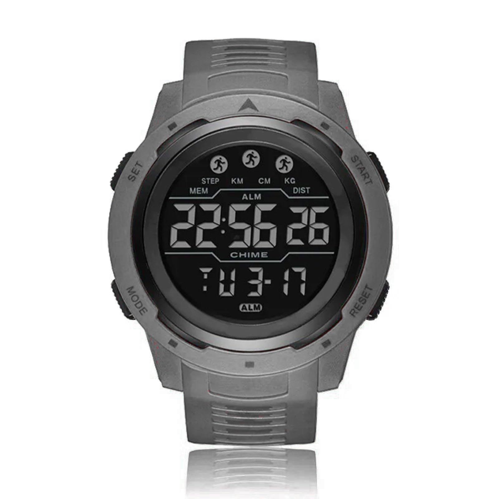 Shocknshop Rubber Digital Sports Stylish Multifunctional Electronic Led Black Dial Wrist Watches For Men Boys -Wch89 (Grey), Gray Band (B0CK6DXB6N) Amazon Price History, Amazon Price Tracker