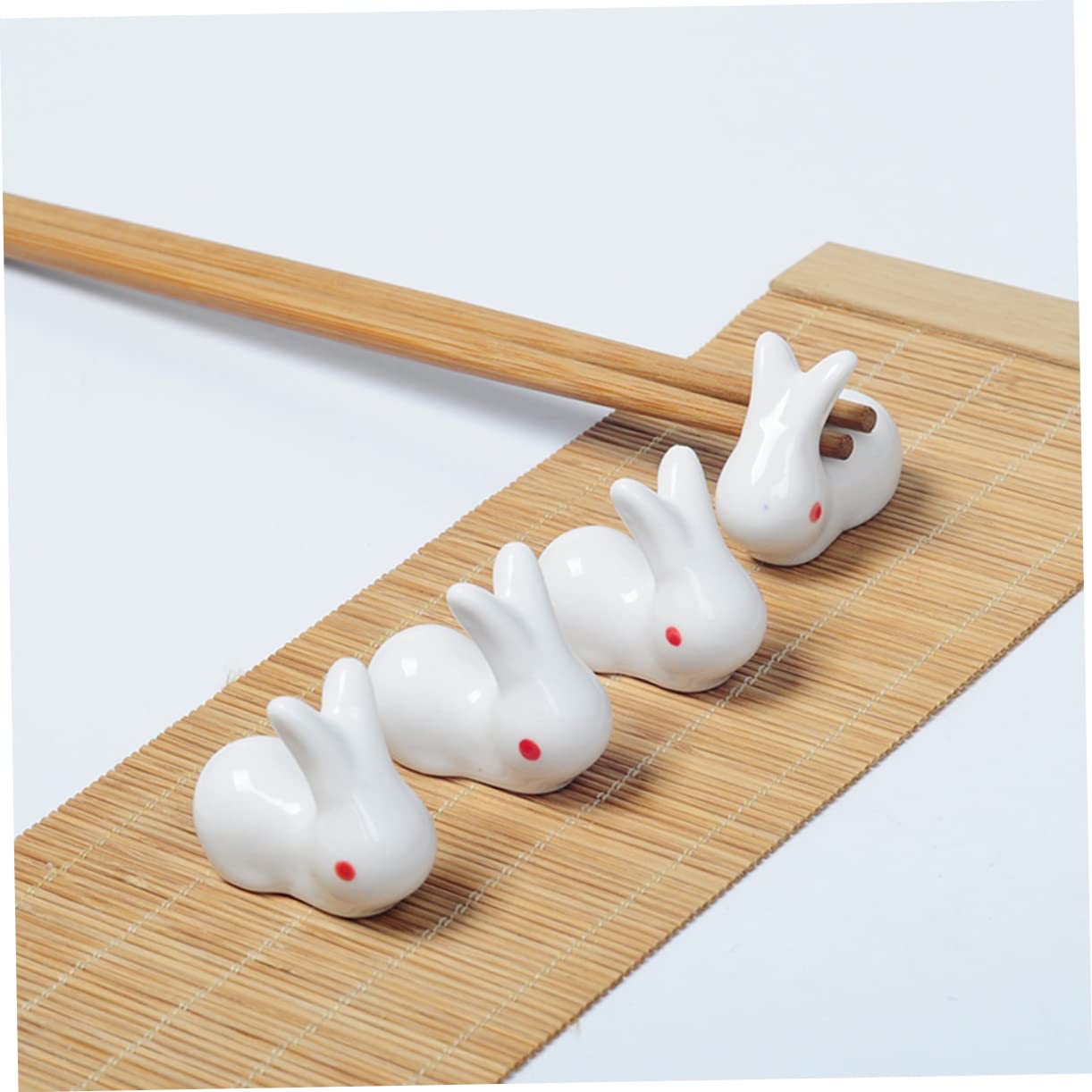 Essstäbchenhalter, 6 Stück, Figuren, Essstäbchen, Essstäbchen, Dekoration, Ständer, Hotel, schönes Spielzeug, Simulation, Kaninchen, Zuhause, Jahr, Ornament, Gabel, Keramik, Chiese Haushalt