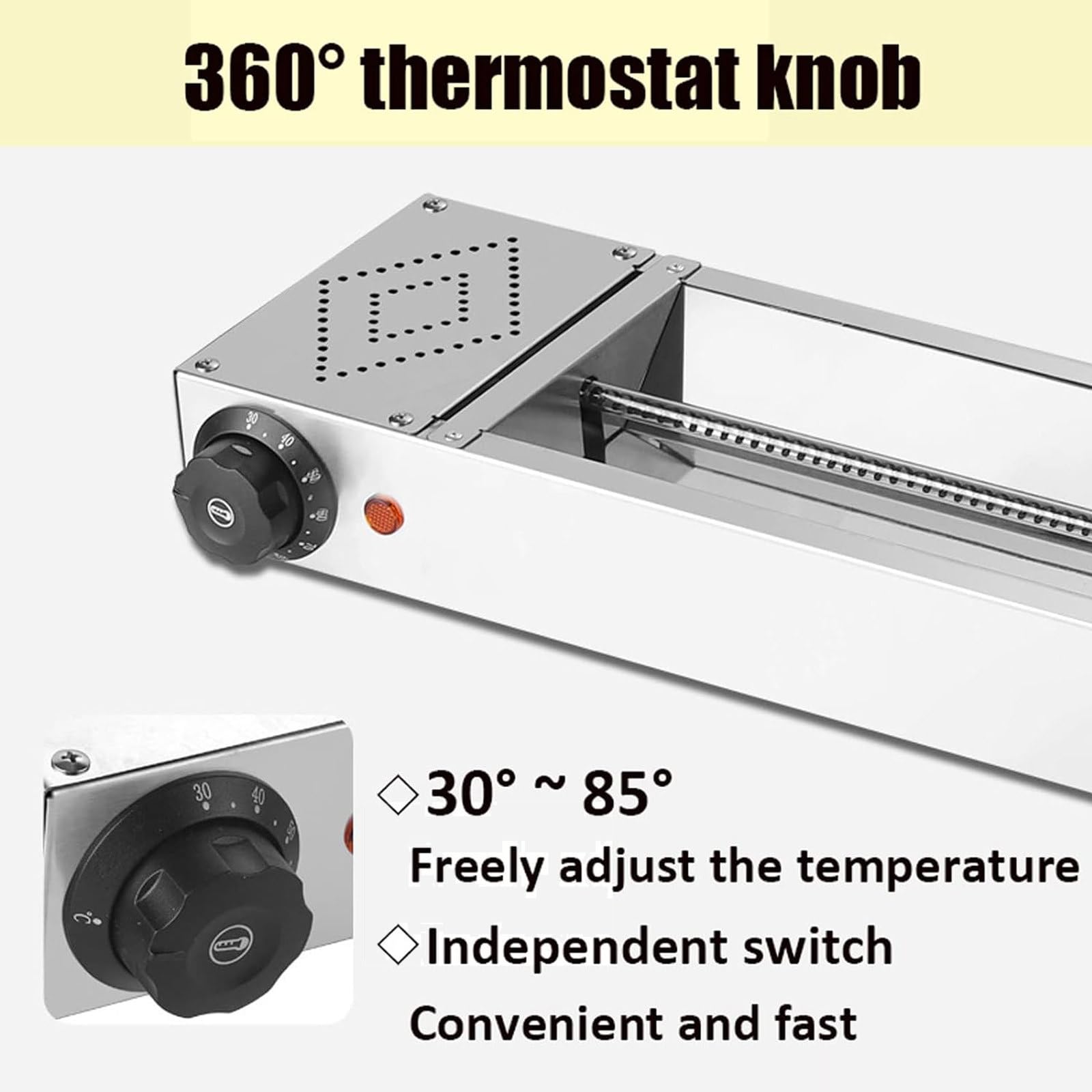 Calentador de Alimentos Comercial, lámpara Colgante para Calentar Alimentos para restaurantes de Cocina, Calentador de Platos eléctrico para Mantener los Alimentos Calientes,60x15x6.5CM
