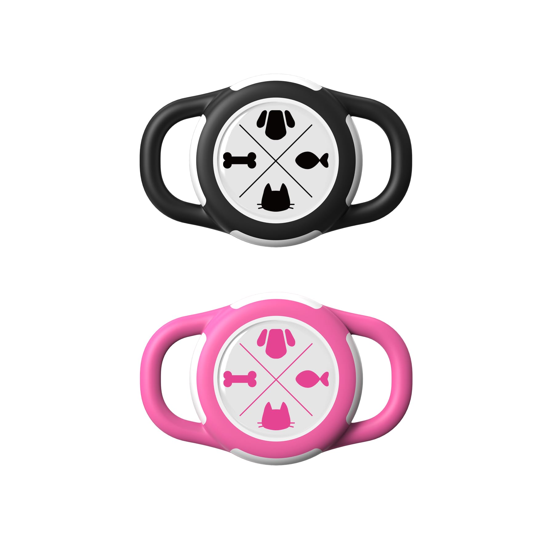 AmxminaID Waterproof Holder for Dog Collar, Tracker Protective Case, Holder for Dog Collar, Silicone Soft Lightweightt -2 Pack (Black + Rose, Small)