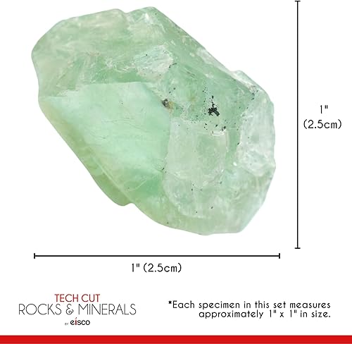 Miniatura 3 de EISCO Kit de dureza de Moh, 12 piezas, incluye 9 especímenes de roca y minerales, 1 pulgada cada uno, actividad geológica para explorar e