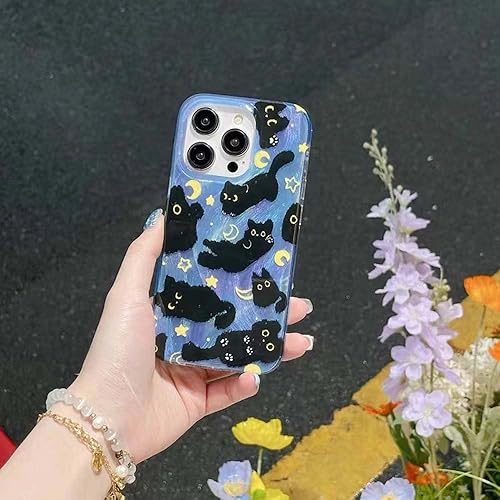 Miniatura 2 de Fycyko Funda protectora para iPhone 11, diseño de gato con bonito diseño de gato femenino con dijes para teléfono, correa protectora para iPhone 11,