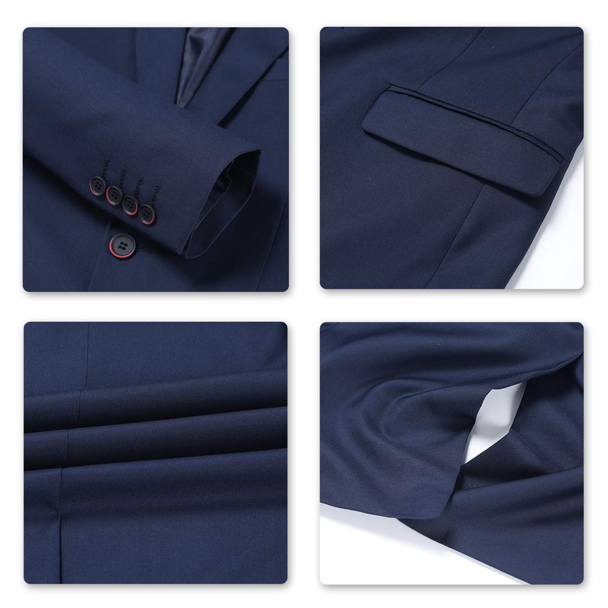 Allthemen Costume Homme 2 pièces à Un Bouton Blazer Mariage avec Fente arrière Casual d'affaires