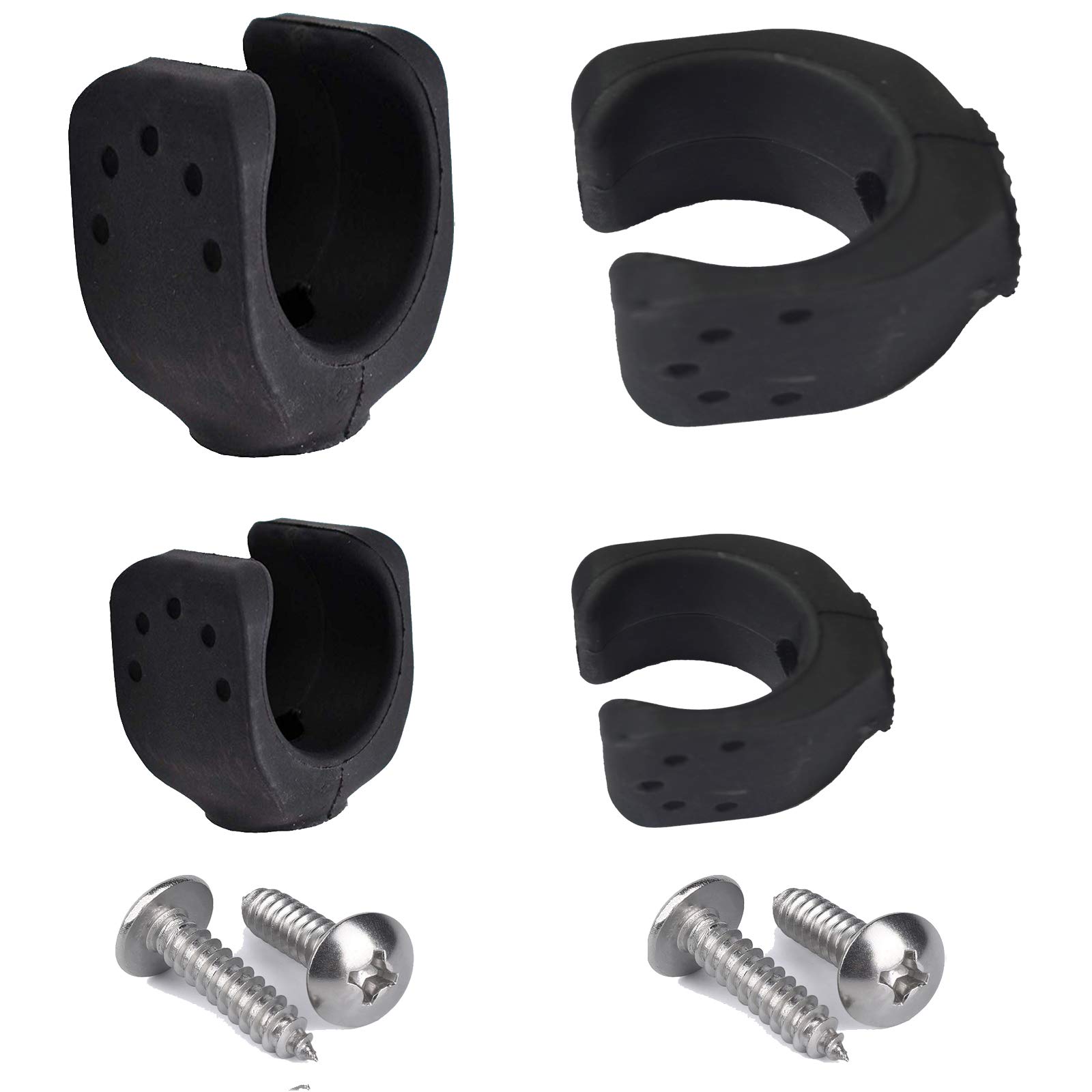 Pmsanzay 4/PK (2 Big/Fit 1.18inch-1.7inch, 2 Small/Fit 0.78inch-1.1inch), Boat Ladder Stowing/Boat Hook Storage Clips, Ladder Paddle Holder Clips, Pole Light Clips, Black Rubber