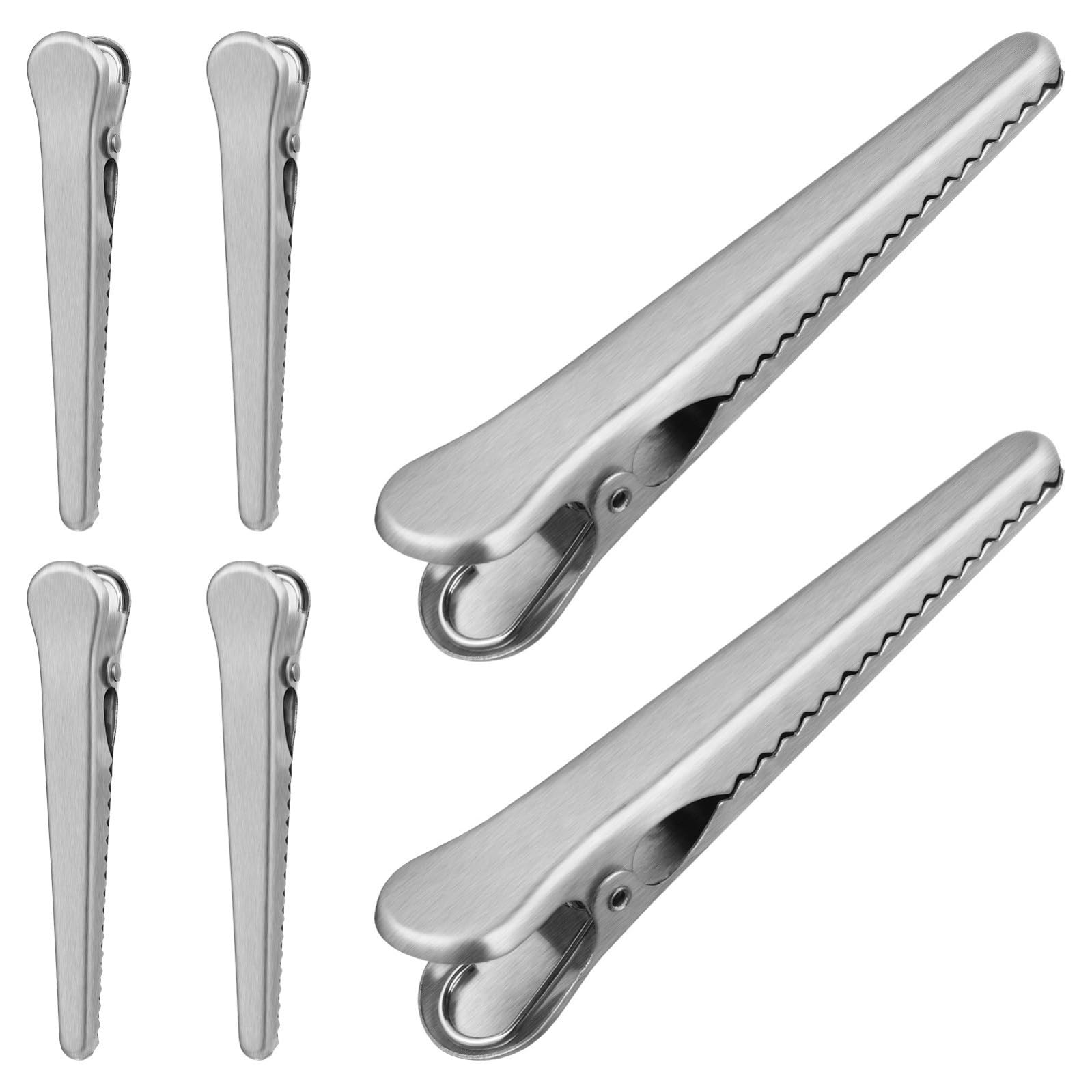 Clip Chiusura Pratica e Resistente per Sigillare Sacchetti Alimentari in Acciaio Inossidabile 6 Pezzi per Cucina e Casa, Fermagli per Snack e Avena
