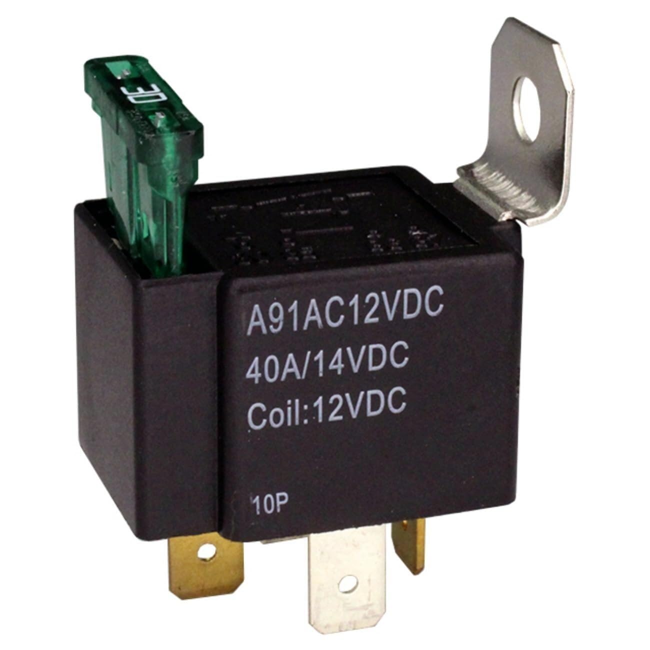 2-Pack A91AC12VDC Automotive Relay (SPST, 40A 12V DC) | High Current Relay For Lights, Fans, Accessories