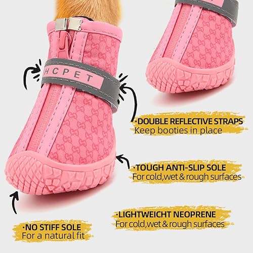 Miniatura 5 de Hcpet Botas de perro para perros pequeños, botas impermeables para perros, protectores de patas para pavimento caliente, botas de senderismo de