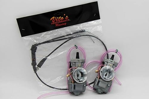 2 carburadores Yamaha Banshee de 1.102 in y 1.102 in más grandes de carbohidratos PWK + cable de pulgar de Vito