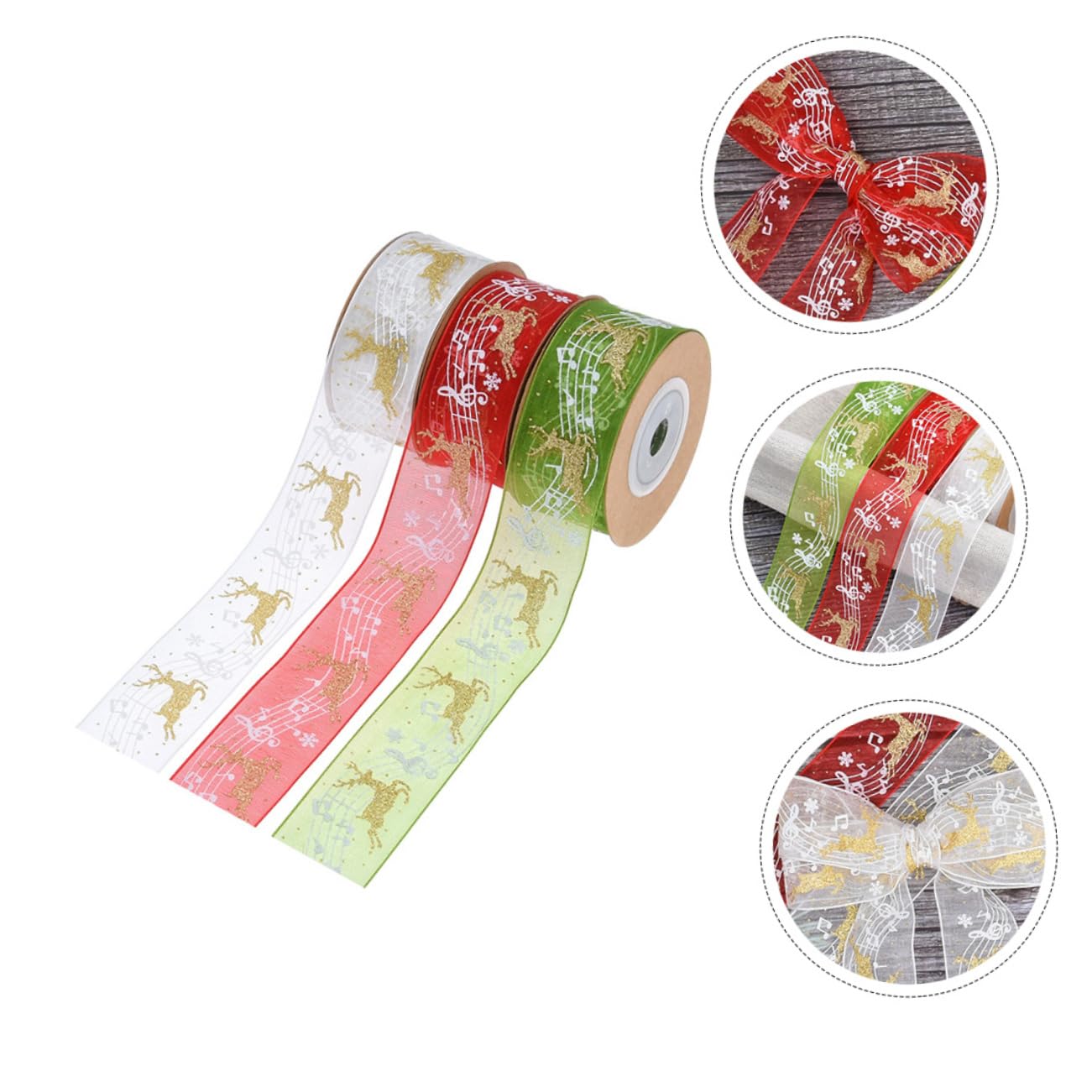 STOBOK 15stücke Teiliges Weihnachtsband Mit Noten Und Elchmuster Dekorative Ribbons Für Und Bastelarbeiten Pro Für Festliche Dekorationen