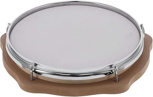Alfombrilla de práctica de tambor silencioso de 13.2in con base de madera en T llave de instrumentos musicales silenciosos para entrenamiento de