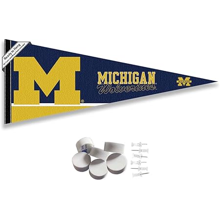 Michigan Team University Wolverines Go Blue Pennant Flag