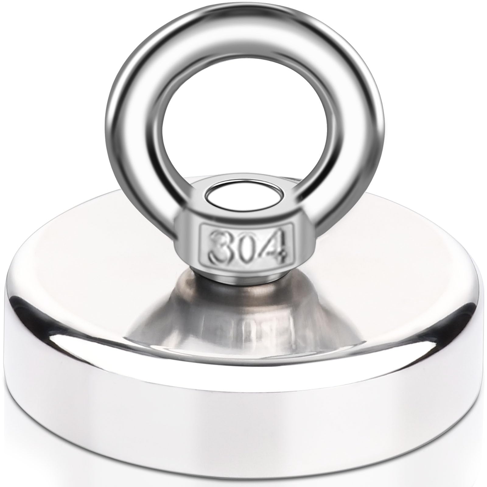 Lift Fishing Magnet - 2.36 Inch, 300 lbs Pulling Force, Super Strong Rare Earth Neodymium Magnets for Retrieving