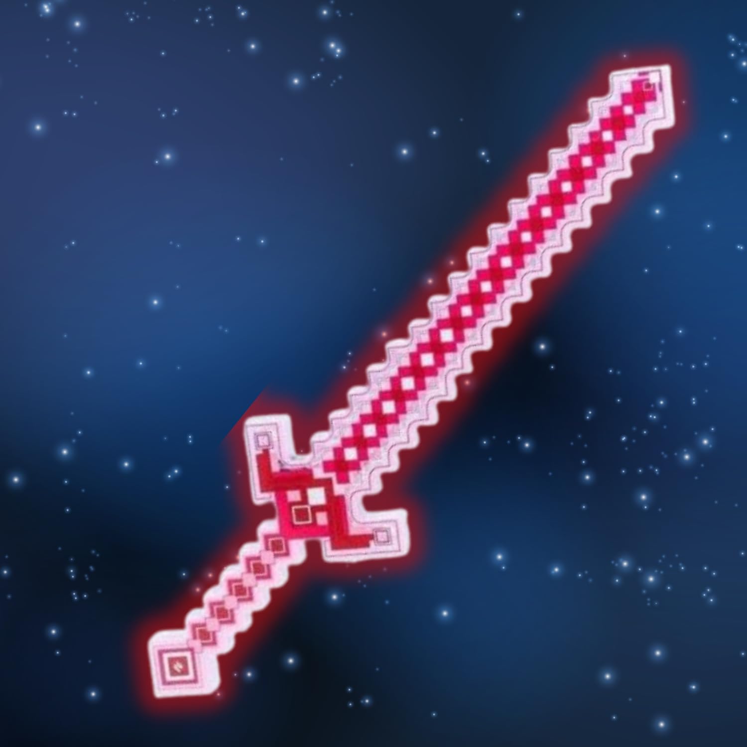 Pixel Light-Up LED Sword Toy with Sound, Gaming-Style Glow Sword, 50cm, for Kids Age 5+ Blue (RED)
