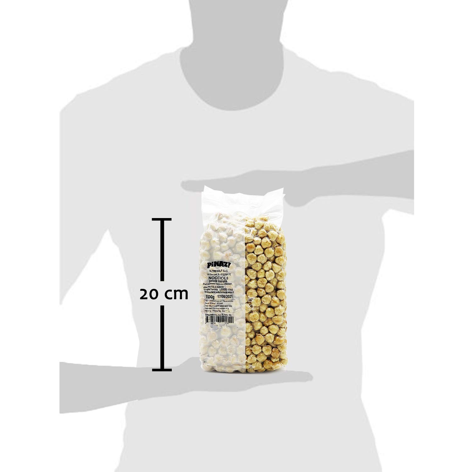 Oltresole, Nocciole Sgusciate Pelate Tostate 1 Kg, Nocciole Intere Non Salate, Ideali per Snack e Preparazioni Dolci, Frutta Secca Selezionata in Confezione Sottovuoto, Ricche di Fibre e Antiossidanti