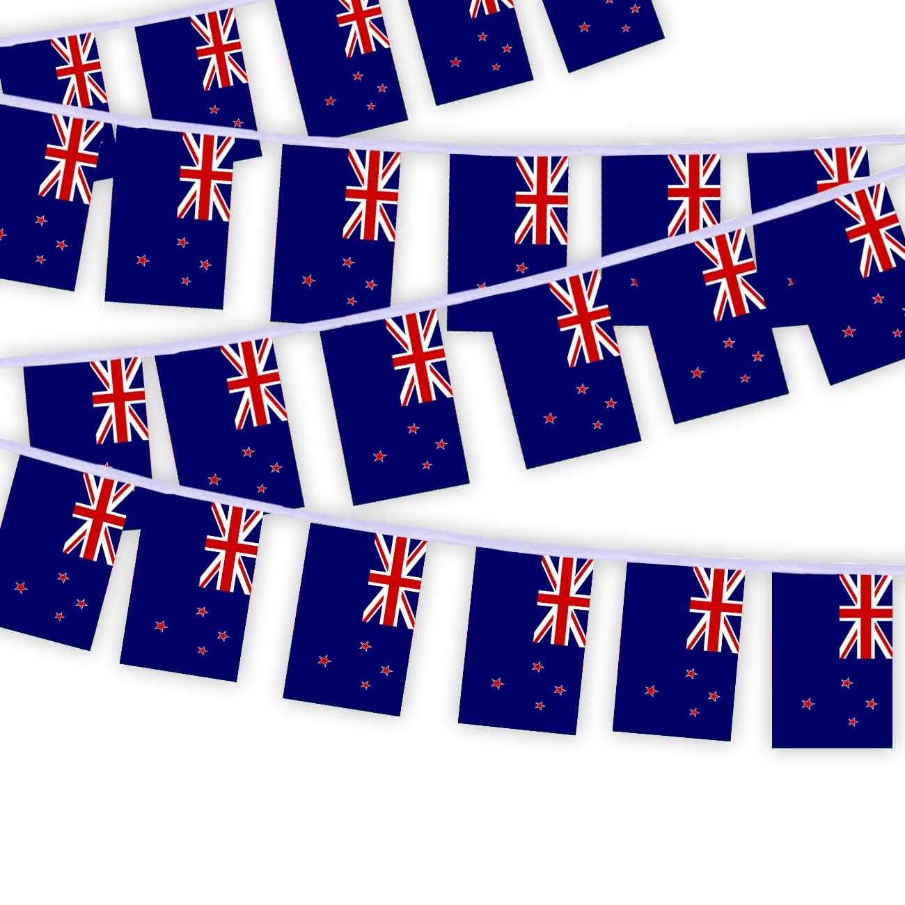 30 PCS New Zealand Flag String,32 FT New Zealand Decor Bunting,Decoration Banner for Outdoor Indoor Patio Yard Decor