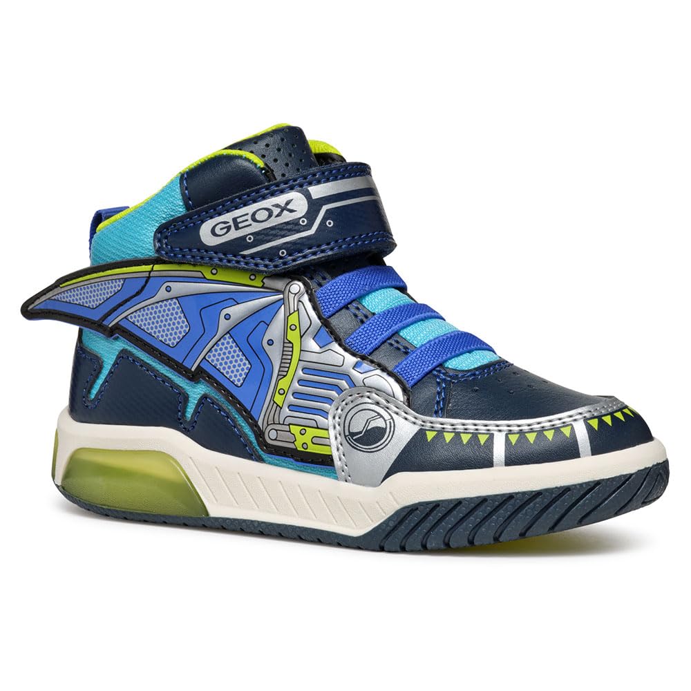 Geox J INEK BOY B, Sneaker, Navy/Royal,