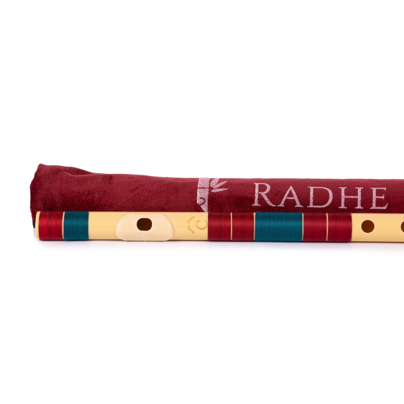 Radhe Flutes | PVC Fiber | C Natural | Right Handed | Maroon & Dark Green Threads | Assorted Colours for Velvet Cover + Complete Flute Beginners Online Course In Hindi and English 4