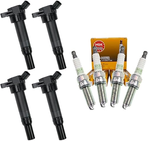 HIKARU PARTS Bobina de encendido y bujía compatible con Hyundai Kia Elantra Tucson Forte Koup Forte5 Soul 1.8L 2.0L I4 UF651
