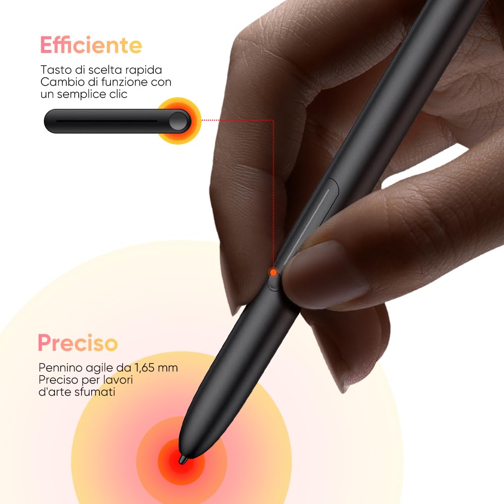 XPPen Tavoletta grafica con schermo autonoma da 12 pollici, Magic Drawing Pad, risoluzione 2K, 16384 livelli di pressione, gamma di colori 77% NTSC, 109% sRGB, 256GB ROM, Fotocamera, Display Doppio