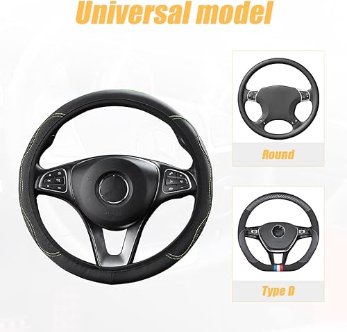 Miniatura 2 de Moly Magnolia Funda universal para volante de automóvil, funda antideslizante universal de 15 pulgadas, funda protectora de mango suave de
