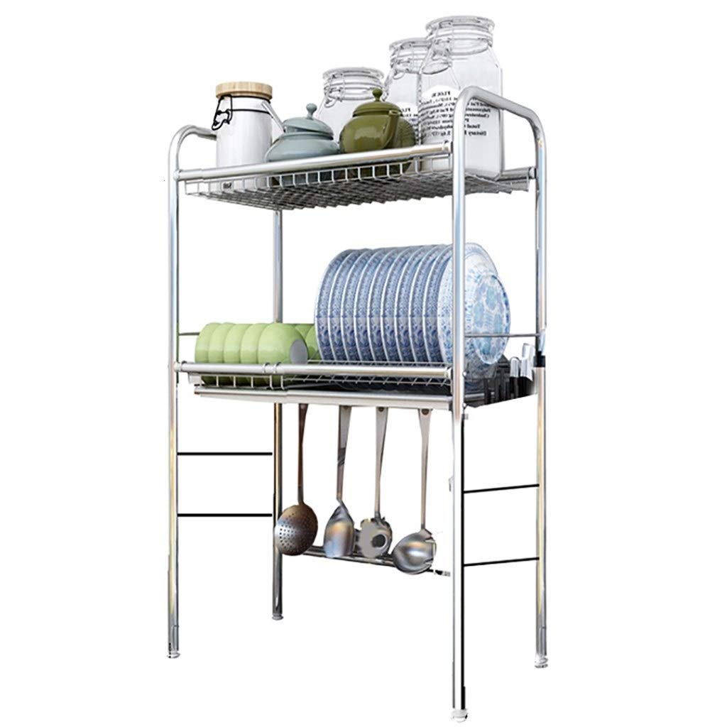 SaryEdge Dish Drainers 2 Tier Dish Rack With Drip Tray,Very Much Sturdy And Stable Stainless Steel Dish Drainer For Placing Bowls,Plates,Utensil,S,S