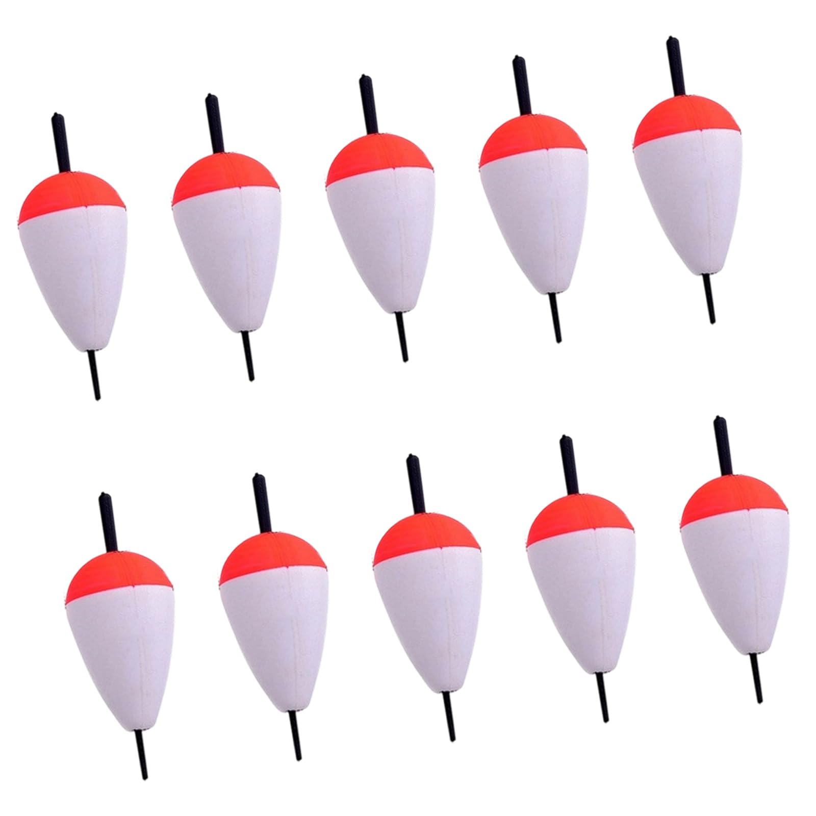 Maxtonser 10Pcs Red and White Bobber Sea Fishing Float Bobber Sea Floating Buoys Fishing Stick Fishing Accessories Enduring