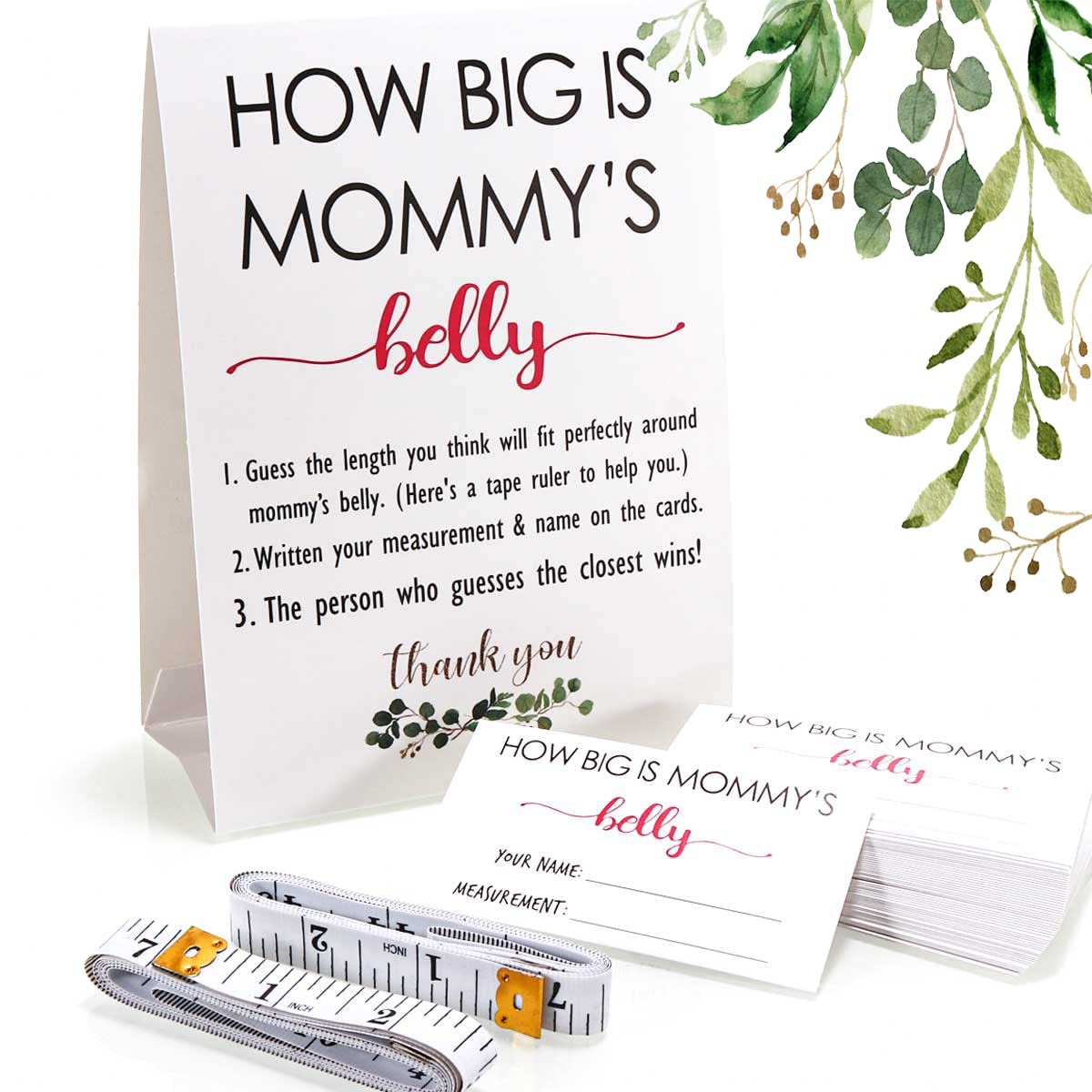 Measure Mommy's Belly Sign, Baby Shower Sign, Measure The Baby Bump How Big Is Moms Belly 1