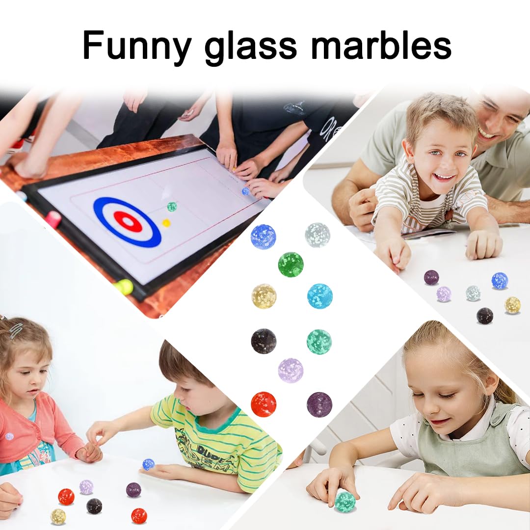 Canicas de cristal luminosas de 10 piezas con canicas coloridas moteadas para juegos de pista de bolas y proyectos de bricolaje