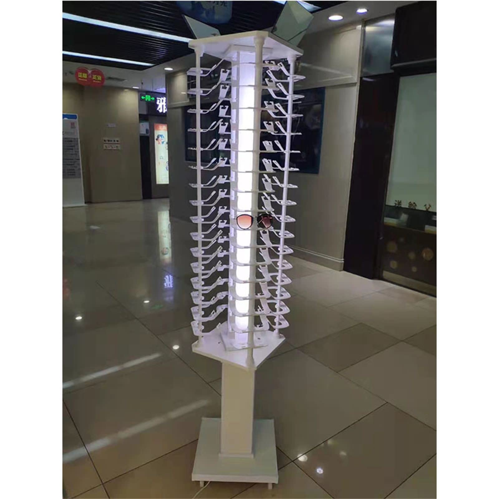 Amazon.co.jp: 眼鏡スタンド 照明回転光学ショップサングラス展示台床