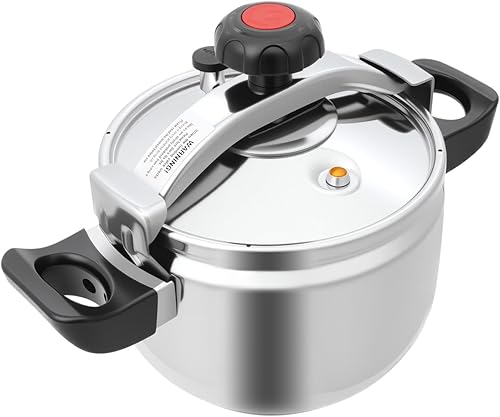Olla a presión de acero inoxidable de seguridad, 7.4 cuartos de galón con válvula de liberación y múltiples dispositivos de protección, olla a