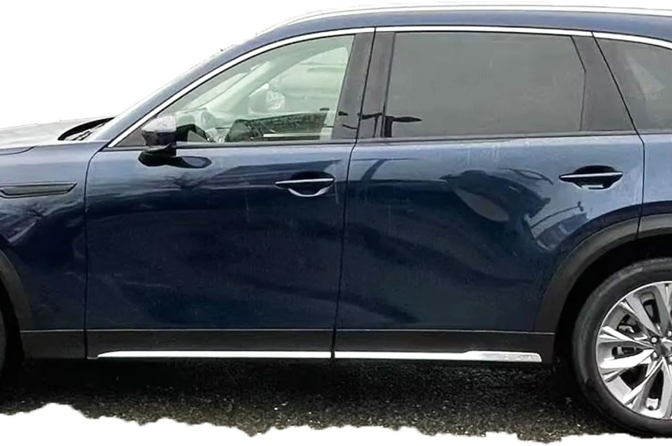 Body Side Door Molding Cover,Exterior Accessory Car Door Protector Trim Fit for Mazda CX-70 CX-90 and CX70 CX90 Hybrid 2024 2025 2026（Stainless Steel，Glossy Chrome