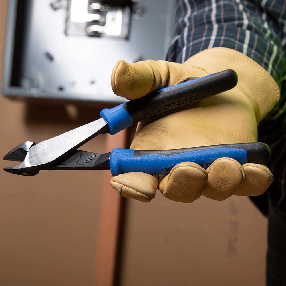 Klein Tools Los alicates de corte diagonal J2000-28 tienen un diseño resistente de alto apalancamiento, 8 pulgadas
