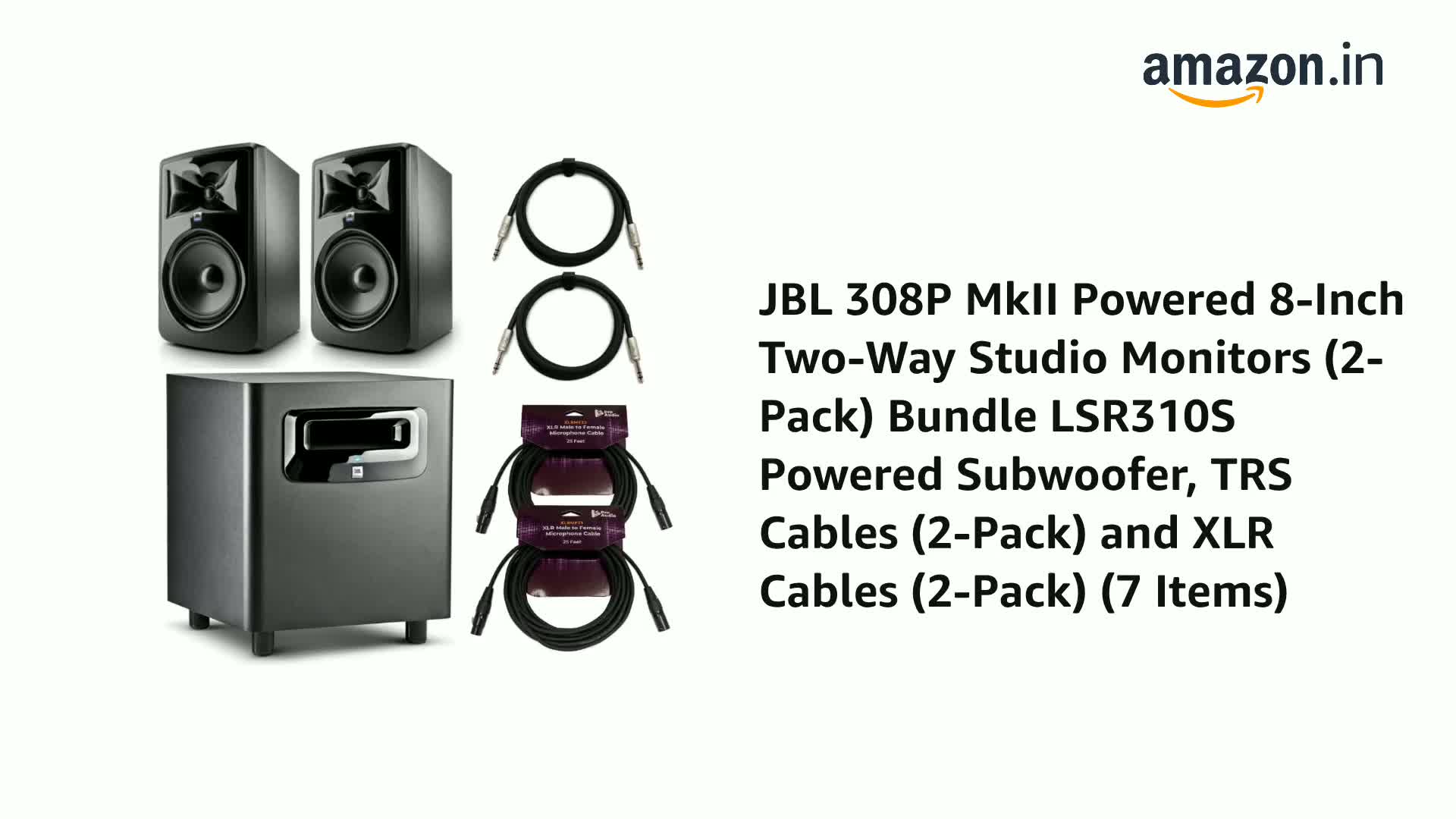 JBL 308P MkII 1台 本体・ケーブルのみ JBL 308P MkII 1台 本体