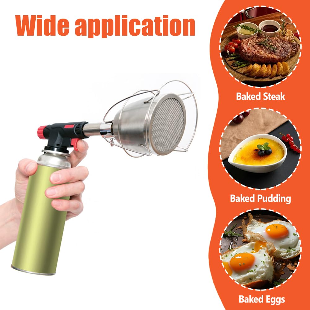 Accesorio de cabeza de soplete de cocina, de acero inoxidable, soplete de mano para pistola de pulverización de 16 mm a 23 mm (linterna no incluida)
