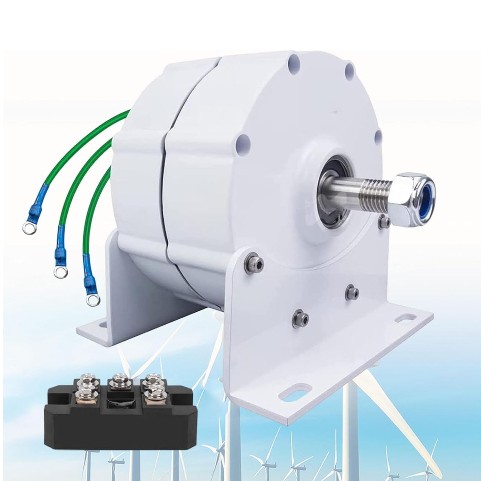 HYZHANHONG 48V, Gearless Permanent Magnet Generator, 2000W 12V - 220V Low Speed AC Alternator Generators Use for Wind Turbine Water Turbine (With Base+Rectifier),48V