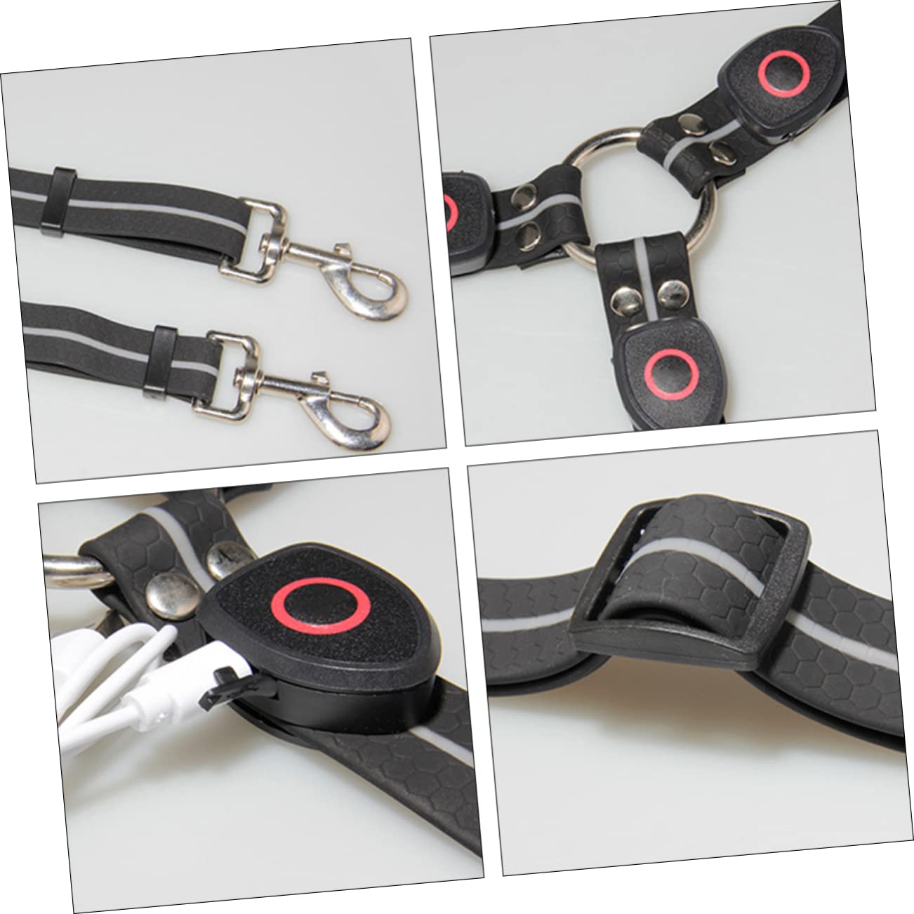 Pechera LED Recargable para Caballo de Alta Visibilidad | Negro, Ajuste Regulable, Carga por Cable Usb, Pu y Nylon Carcasa Abs y Aleación de Aluminio Estilo Aleatorio
