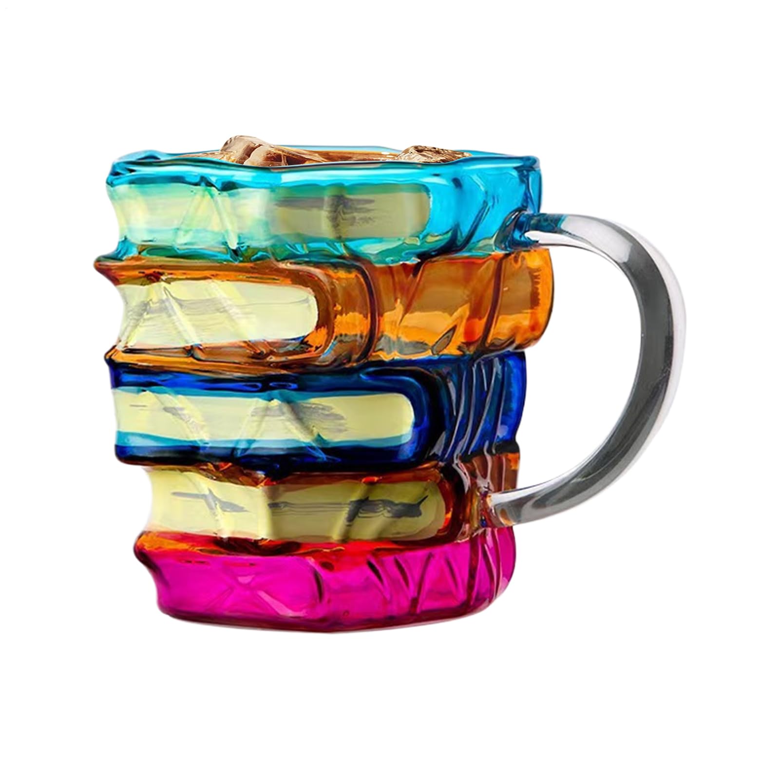 Taza de café divertida de vidrio en forma de libro para té y whisky en fiestas