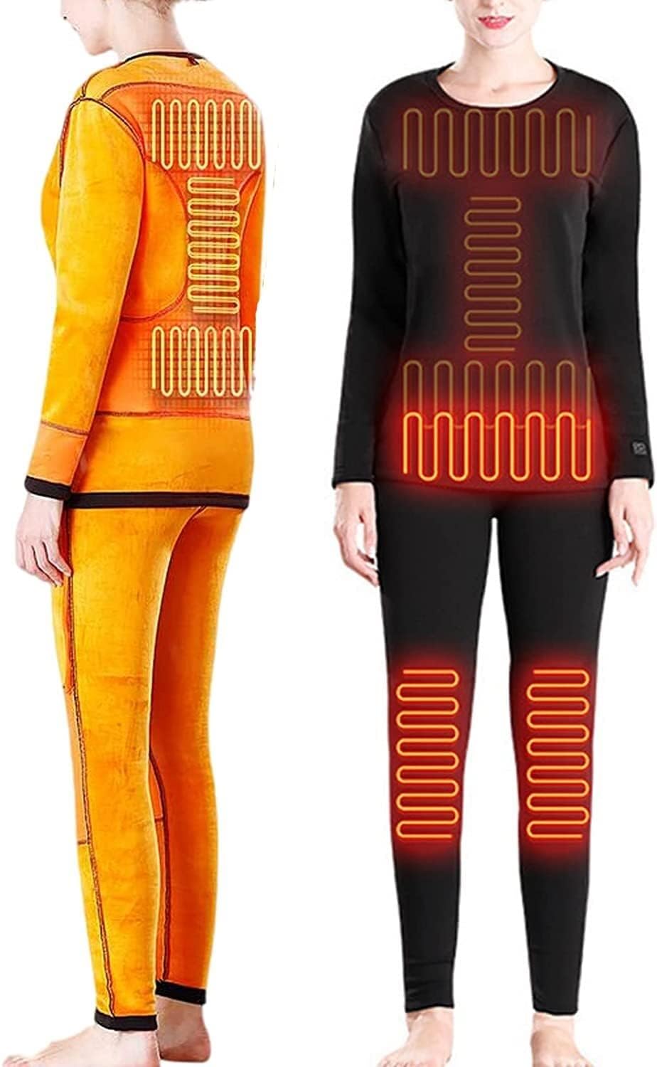 Thermal Underwear for Women Men Long Heated Underwear Set Fleece Lined Ultra Soft Winter Warm Top and Bottom