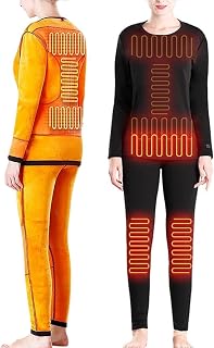 Thermal Underwear for Women Men Long Heated Underwear Set Fleece Lined Ultra Soft Winter Warm Top and Bottom