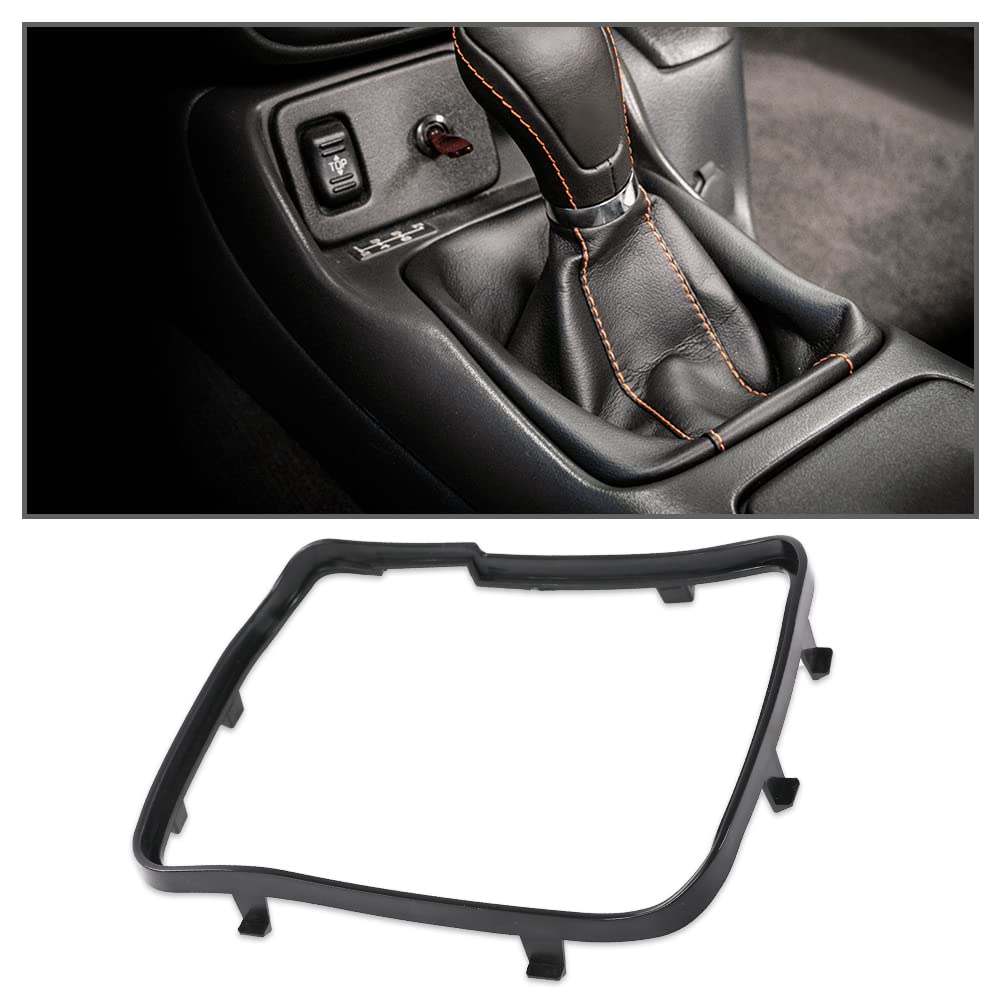 CHEDA Black Manual Console Shifter Shift Boot Ring Compatible with 1997-2002 Chevy Camaro/Pontiac Firebird 5 or 6 Speed #10271371