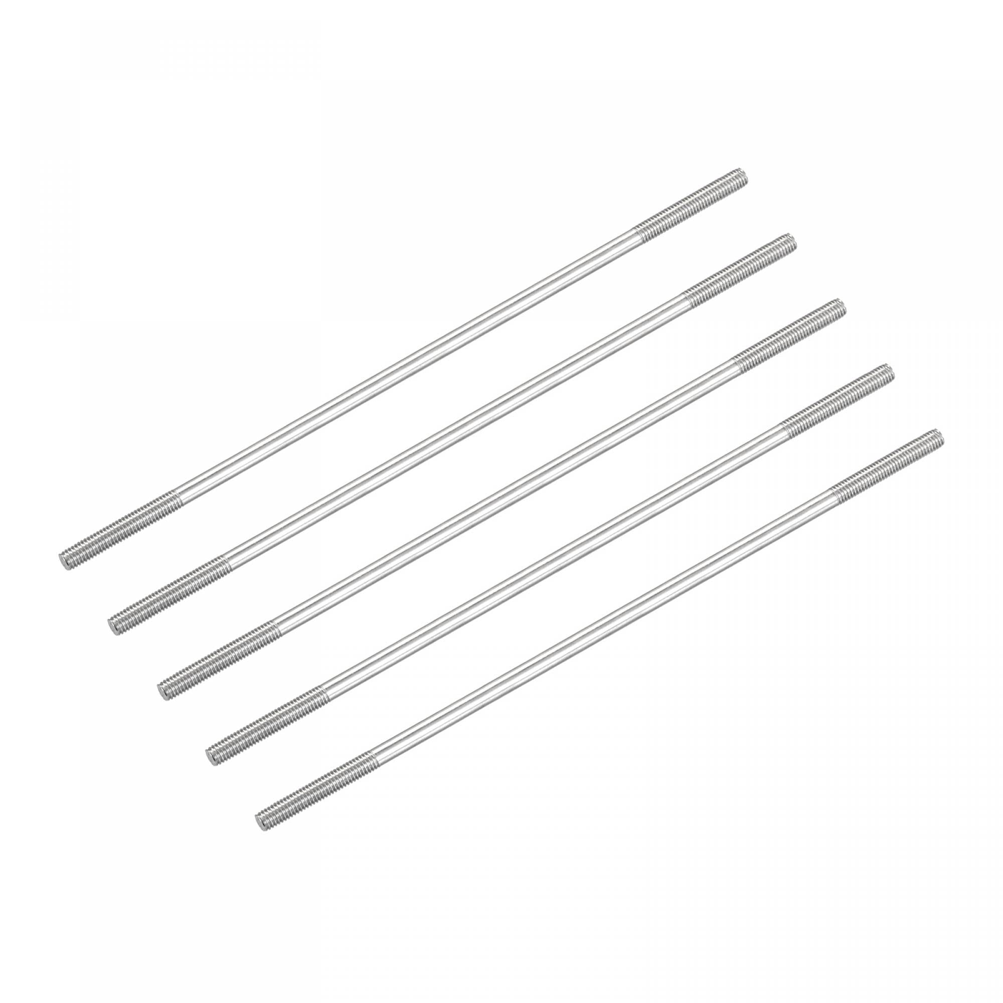 sourcing map Double Ended Stud Screws (M6 Thread 160mm Length) 5pcs, 304 Stainless Steel Dual Threaded Rod Bolts - for House Maintenance