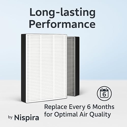 Miniatura 6 de Nispira Filtro de repuesto HEPA F1 C01 T02 para purificador de aire de habitación 3M Filtrete FAP-C01-F1, FAP-T02-F1, FAP-C01BA-G1, FAP-T02WA-G1,