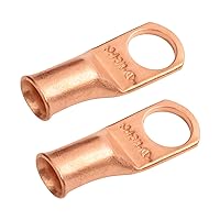 Vista 1 de SELTERM - 2 terminales de anillo resistentes para cable de batería, calibre 4 AWG, pernos de 3/8 pulgadas, terminales de calibre 4, ojales de cobre