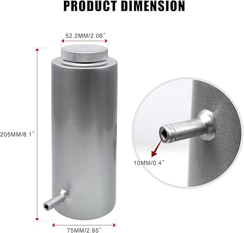Miniatura 2 de RYANSTAR - Tanque de refrigerante universal para radiador de automóvil, tanque de expansión de refrigerante, tanque de expansión de refrigerante,