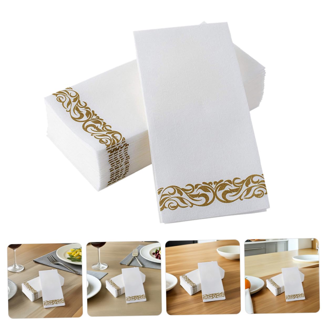 75 piezas Servilletas de Papel Decorativas Diseño Europeo Plegadas para Cenas Bodas y Uso Hogar y Restaurante